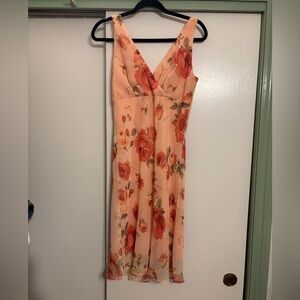Alyn Paige Peach Floral Midi Dress